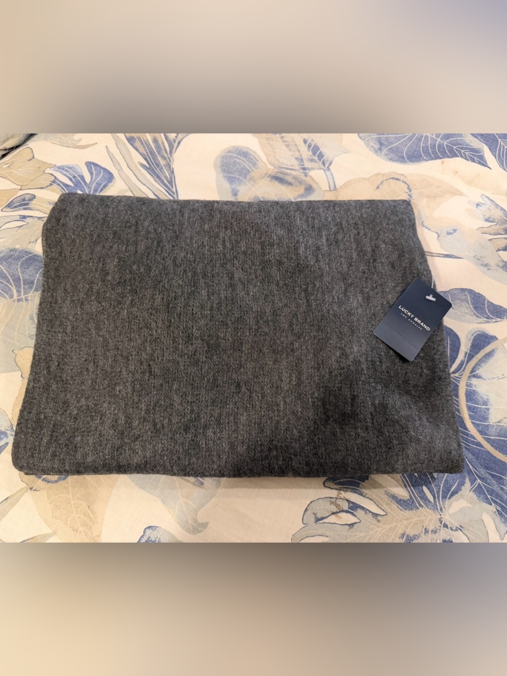 Lucky Brand Charcoal Gray Knit Scarf